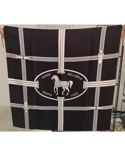 Fendi Black Scarves & Silk Scarves