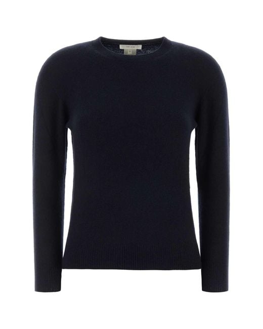 The Row Blue Solid Crew Neck Sweater