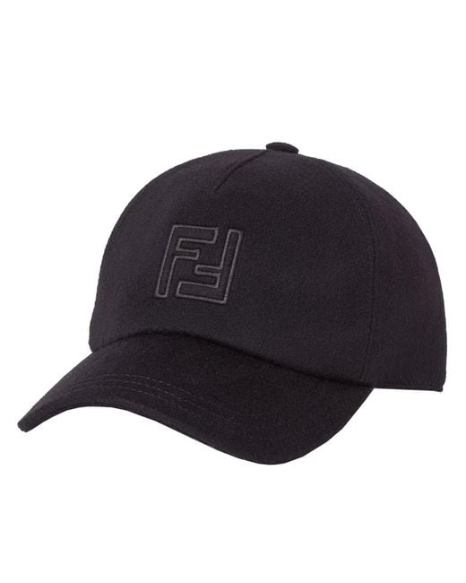 Fendi Blue Wool And Cashmere Baseball Cap for men