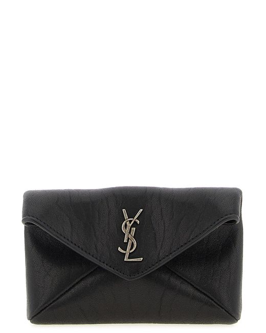 Men's Black Monogram Crocodile Effect Envelope Card Holder