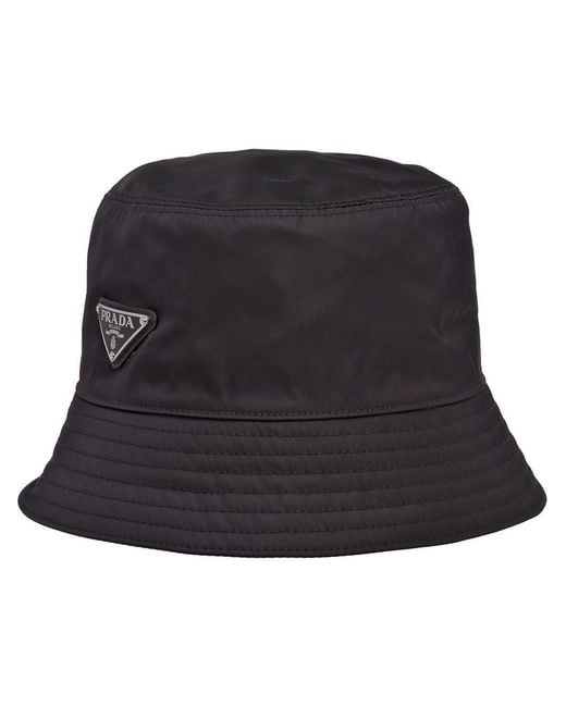 Prada Black Re-Nylon Bucket Hat for men