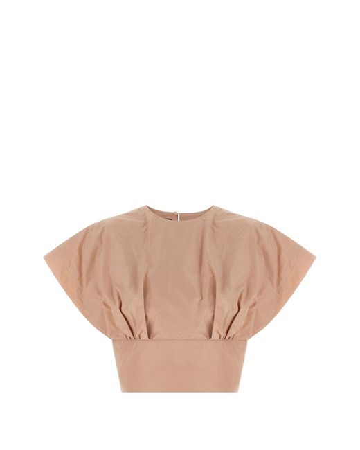Pinko Pink Crop Top Wide Sleeves