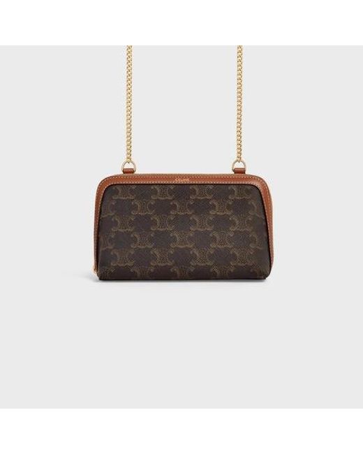 Céline Brown Pouch With Chain