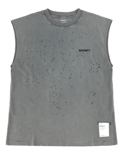 Satisfy Gray Canotta Smanicata Con Logo for men