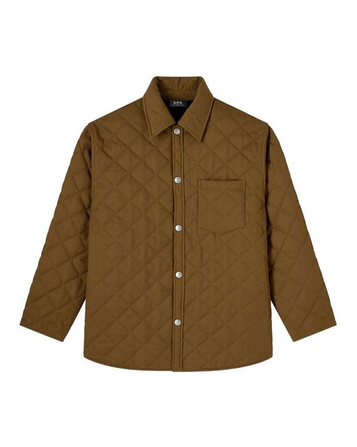 A.P.C. Brown Georges Quilted Wool Jacket