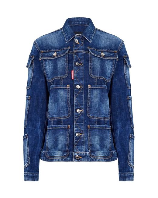 DSquared² Blue Tactical Jean Denim Jacket