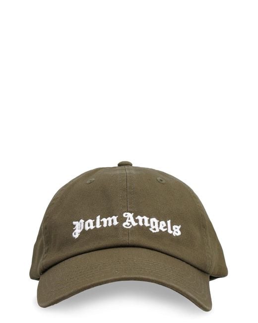 Palm Angels Green Logo Baseball Cap for men
