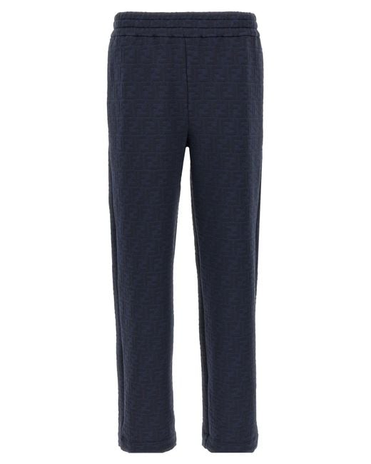 Fendi Blue Ff Monogram Joggers for men