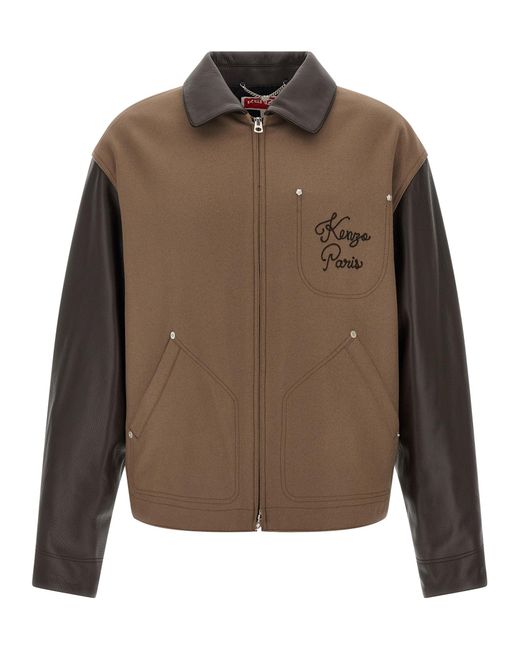 Men's Brown Paris Chainstitch' Jacket