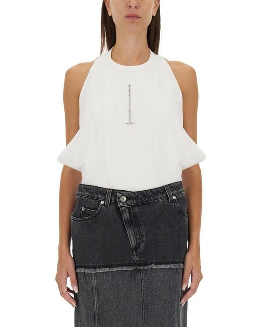 McQueen White Ribbed Top