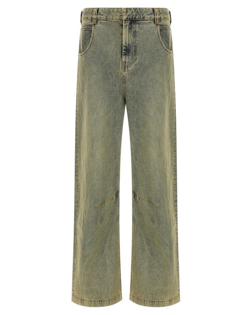 Women's Green Gem Surface Wave Jeans