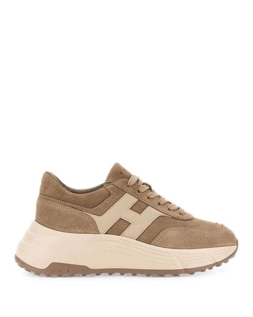 Hogan Brown Hi-Fi Suede Sneakers