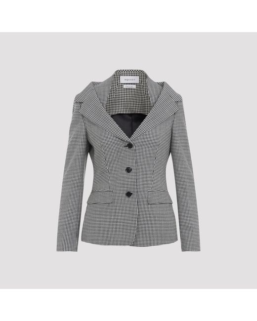 McQueen Gray Off Shoulder Jacket Harness