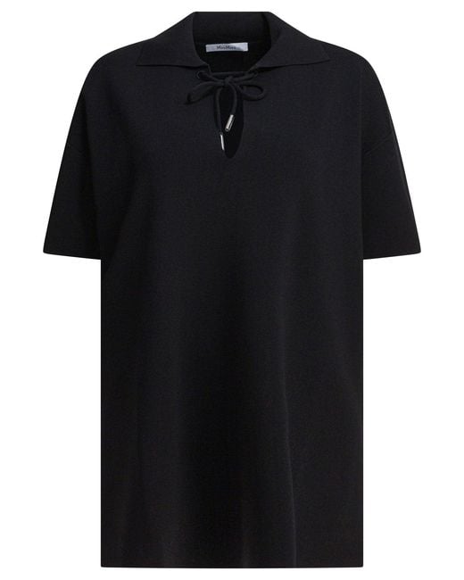 Max Mara Black Polyamide Top Viscose