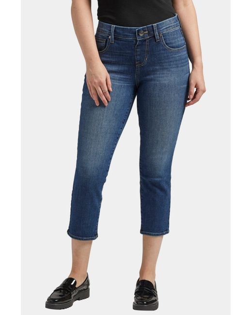 Jag Jeans Maya Mid Rise Capri in Blue Lyst