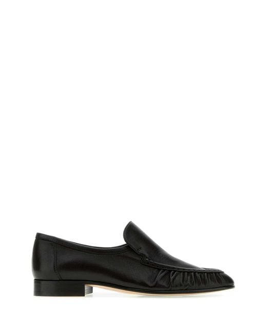 The Row Black Slip On Loafers