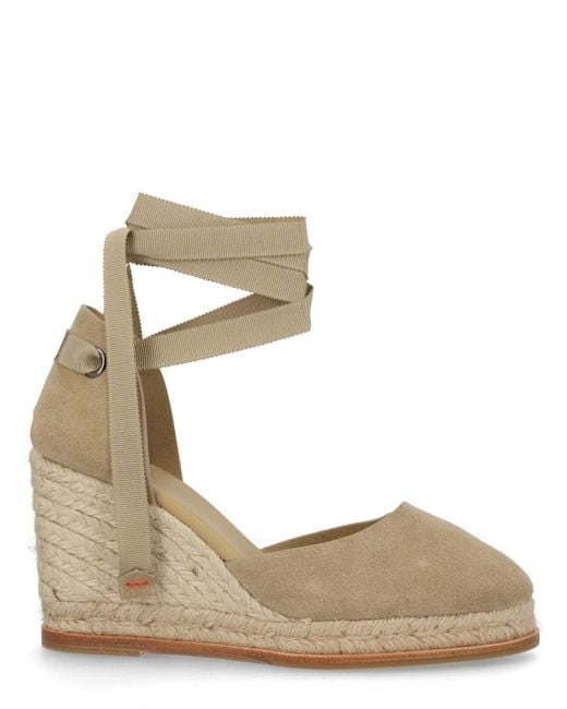 Castaner Metallic Solid Camila Wedges