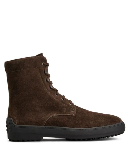 Tod's Brown Ankle Boots Suede Dark for men