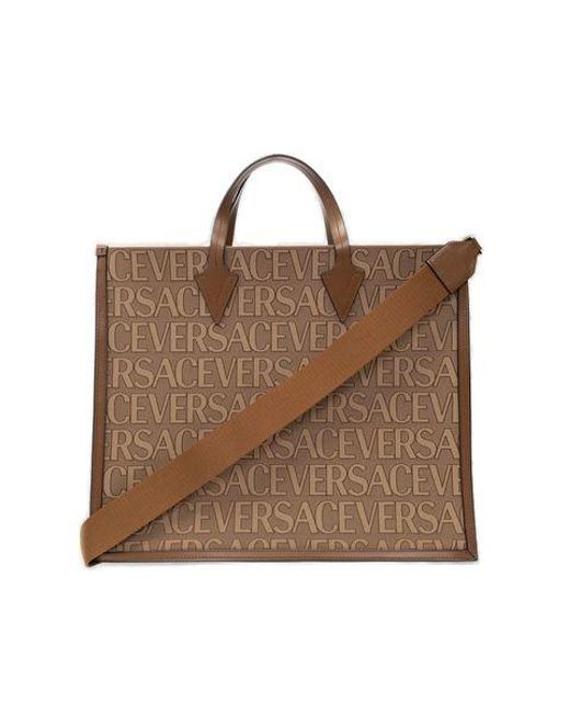 Versace Brown Allover Tote Bag