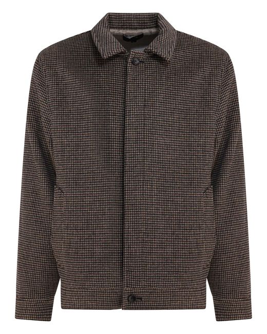 Vince Black Houndstooth Overshirt Jacket for men