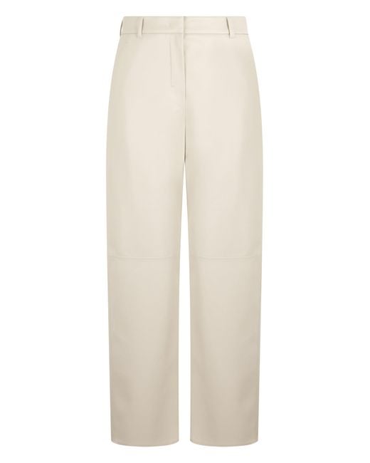 Max Mara White Loose Polyester Pants