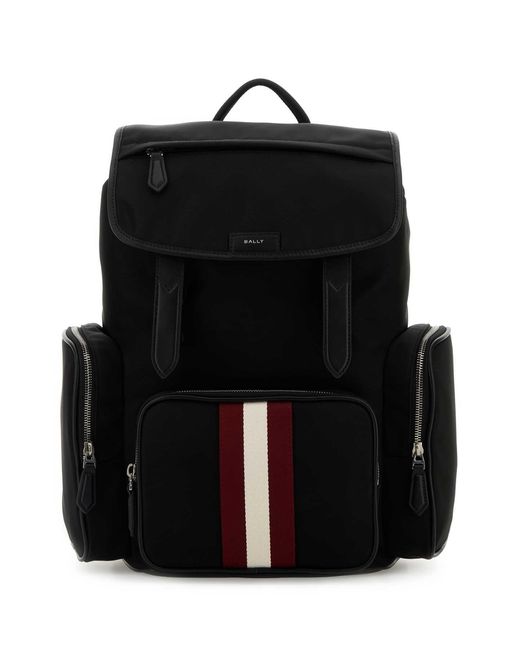 Bally Black Canvas Backpack for men