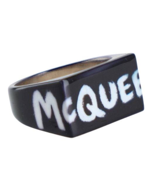 McQueen Blue Graffiti Ring
