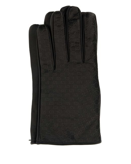 Gucci Black Dark Nappa Leather Gloves for men