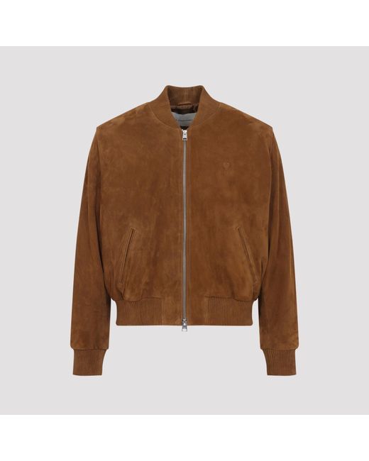 AMI Brown Zipped Adc Jacket for men