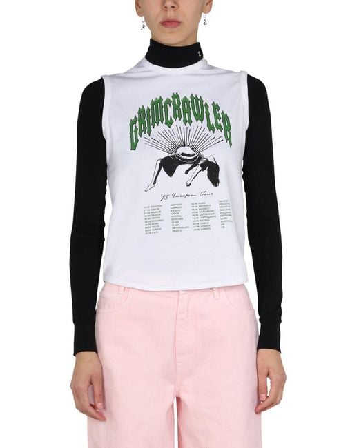 Raf Simons Pink Layered Roll-Neck Top