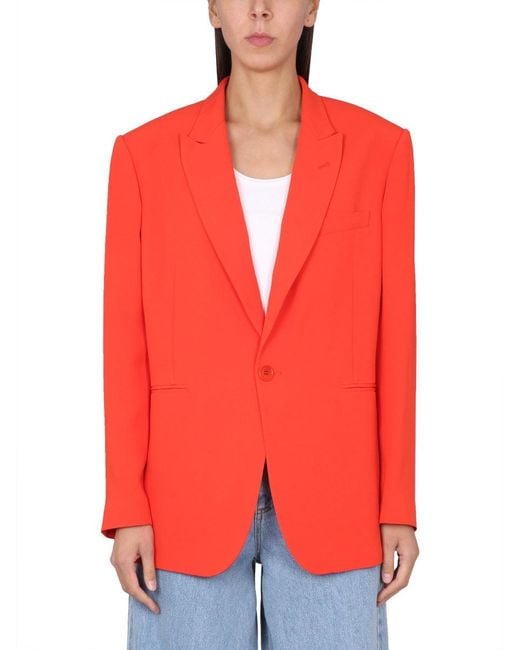 Aspesi Red Single-Breasted Blazer