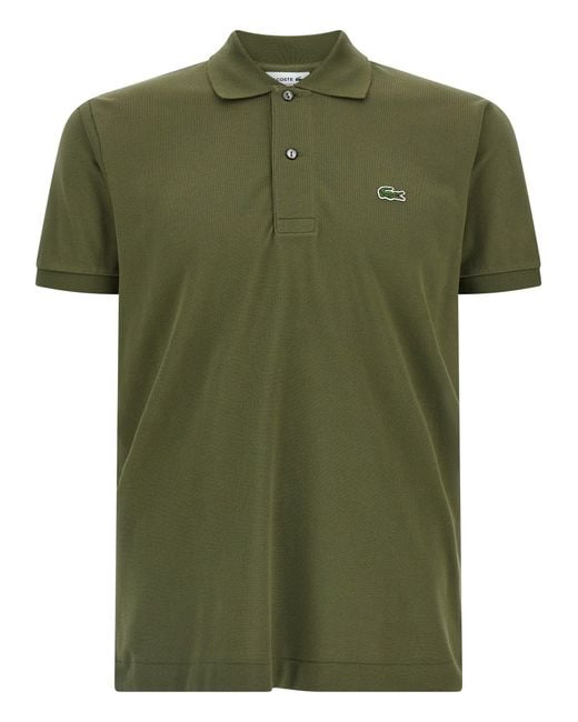 Lacoste Green Logo Patch Shirt Polo for men