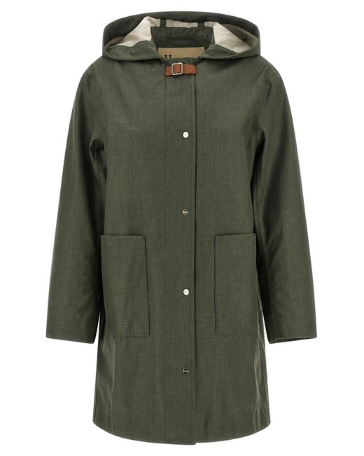 Herno Green Linen Raincoat
