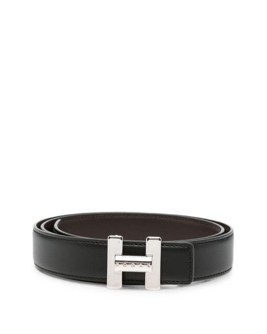 Hogan Black Leather Belt