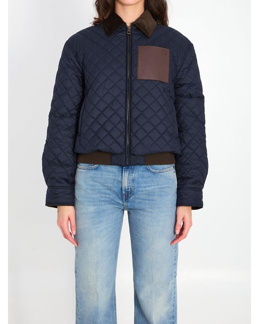 Loewe Blue Quilted Short Jacket