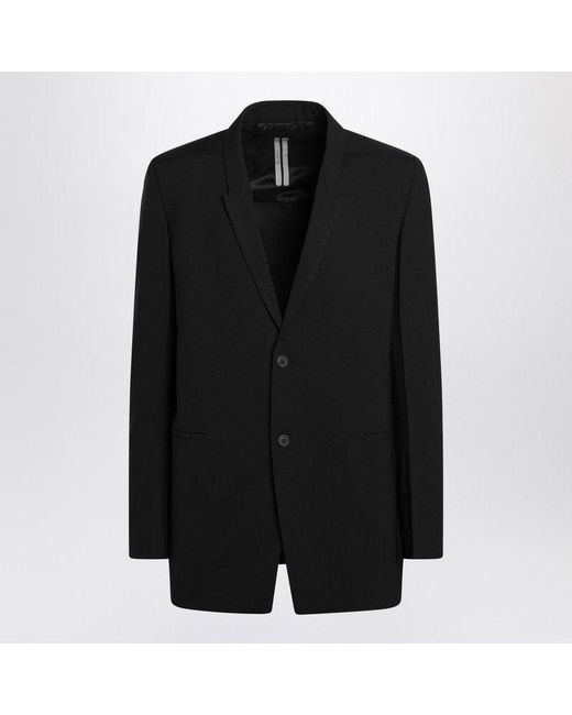 Rick Owens Black Singlebreasted Wool Jacket for men