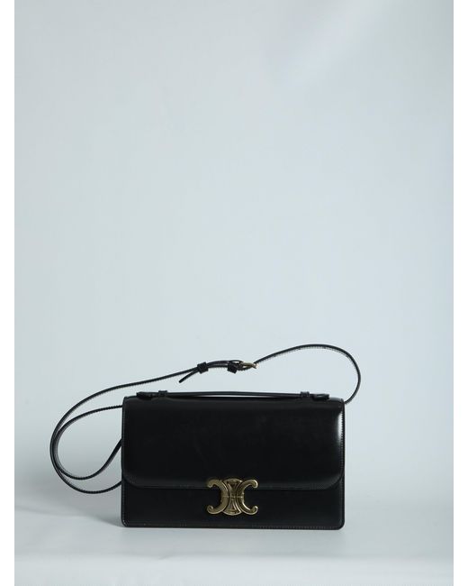 Céline Black Triomphe Medium Folio