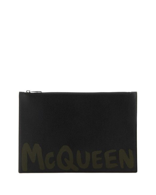 McQueen Black Clutch for men