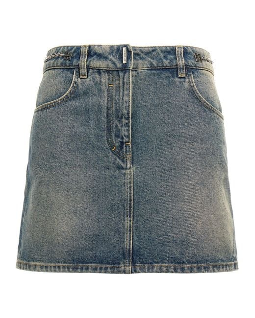 Givenchy Blue Denim Mini Skirt