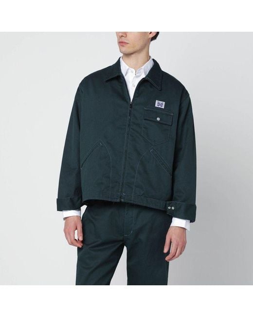 Needles Blue Zip Shirt Jacket for men