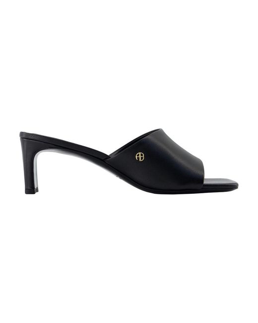 Anine Bing Black Heeled Mules