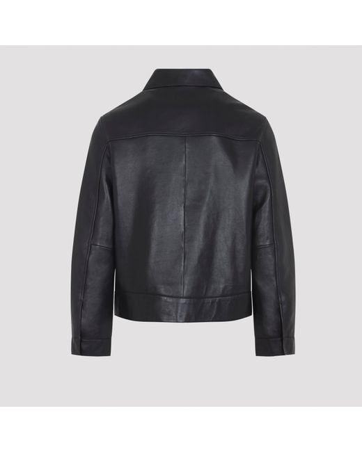 Yves Salomon Black Leather Jackets for men