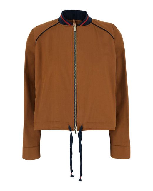 ..,merci Brown Bomber Jacket