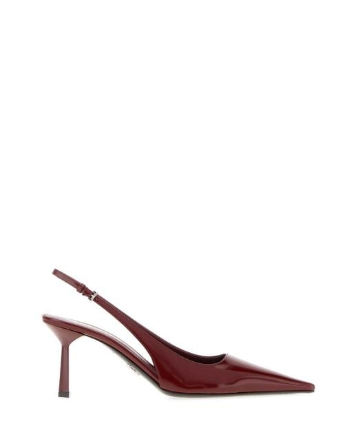 Prada Purple Tyrian Leather Pumps