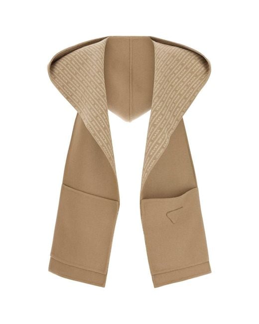 Prada Natural Camel Wool Scarf