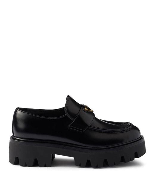 Prada Black Leather Loafers