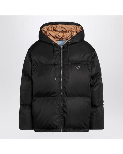 Prada Black Zip-Up Puffer Jacket for men
