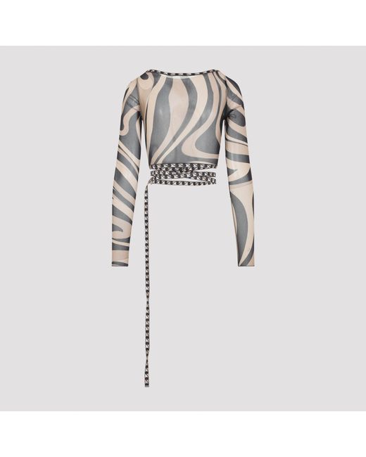 Emilio Pucci Black Tulle Top