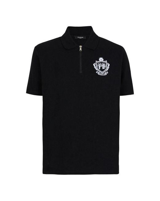 Balmain Black Polo Shirts for men