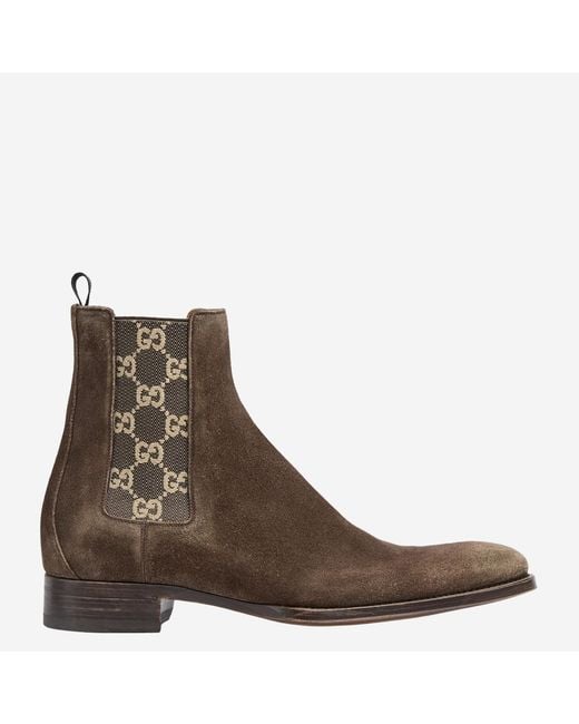 Gucci Brown Worn-Out Effect Ankle Boot for men